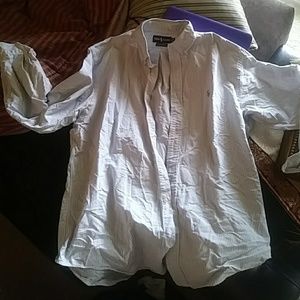 Polo Ralph Lauren blue white striped oxford xl